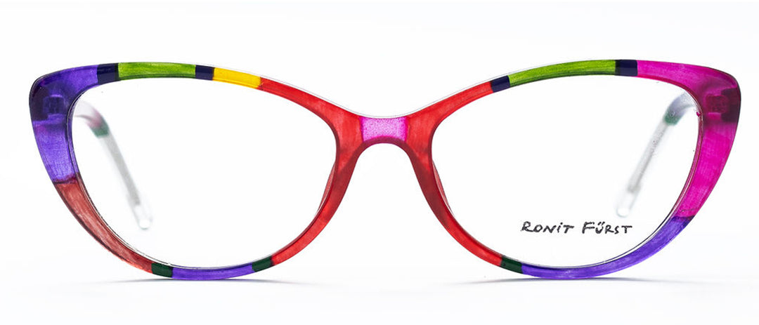 Ronit Furst Hand Painted Eyeglasses Purple Oval Frames Multicolor Temples 1705 Ronit Furst - Etsy main image 2